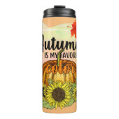 De herfst is mijn favoriete kleur - laat pompoen thermosbeker (Voorkant)