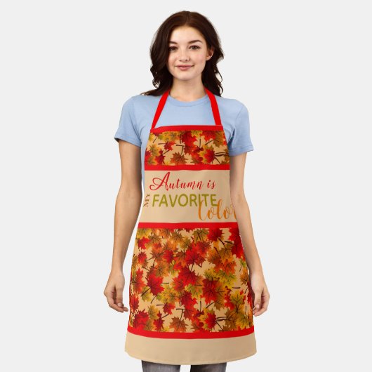 De herfst is Mijn favoriete kleur | Mapelbladeren Schort (Gedragen)