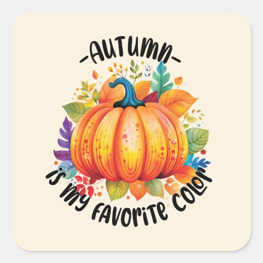 De herfst is mijn favoriete kleur vierkante sticker (Voorkant)