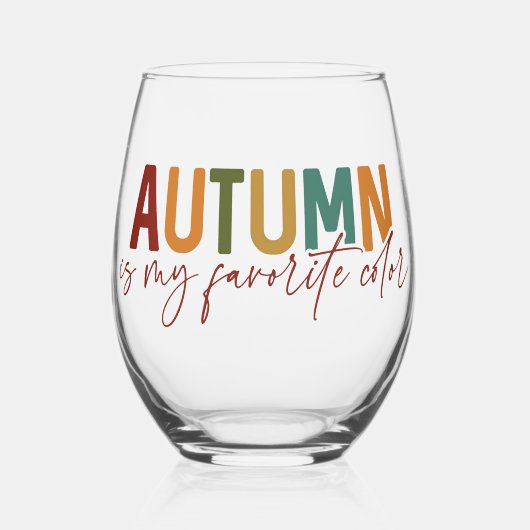 De herfst is mijn favoriete kleur wijnglas zonder voet (Voorkant)