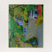 De herfst Japanse tuin Oregon. Jigzaag Puzzle Legpuzzel (Verticaal)