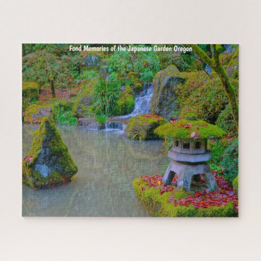 De herfst Japanse tuin Oregon. Jigzaag Puzzle Legpuzzel (Horizontaal)