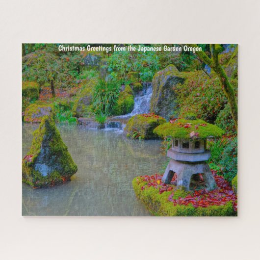 De herfst Japanse tuin Oregon. Jigzaag Puzzle Legpuzzel (Horizontaal)