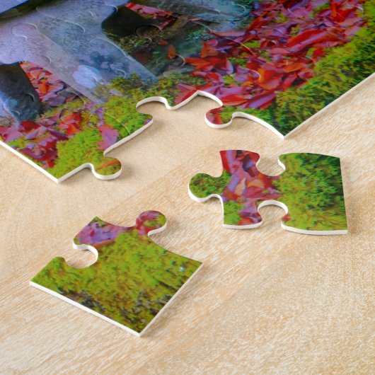 De herfst Japanse tuin Oregon. Legpuzzel (Zijkant)