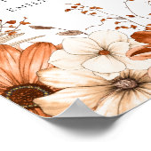 De herfst Kleurde Florals Onthaal aan Weddenschap Poster (Hoek)