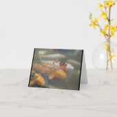 De herfst Koi Lege Notecard Kaart (Gele Bloem)