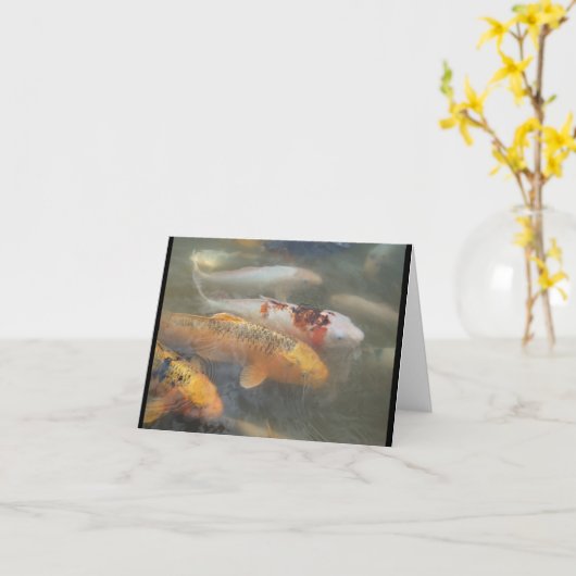 De herfst Koi Lege Notecard Kaart (Gele Bloem)