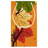 De herfst komt op zonsondergang klein cadeauzakje (Achterkant)