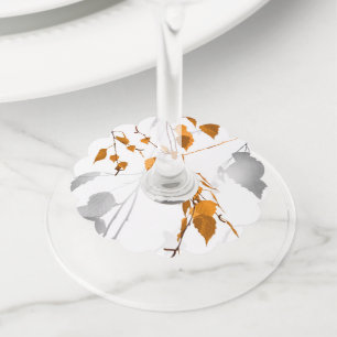 De herfst laat 2 wijnglaslabel