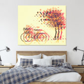 De herfst laat bomen #3 canvas afdruk (Insitu (Slaapkamer))