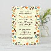 De herfst laat Bridal Wedding Shower-uitnodigingen Kaart (Staand voorkant)