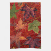 De herfst laat de Herfst de seizoenboom verlaten,  Theedoek (Verticaal)