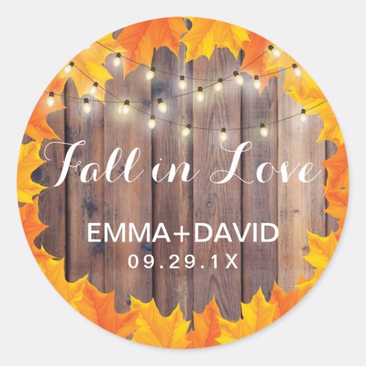 De herfst laat de Herfst van de Lichten van het Ko Ronde Sticker (Voorkant)