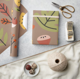 De herfst laat de Herfst van de Thanksgiving Grafi Cadeaupapier