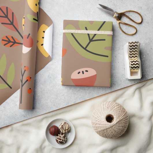 De herfst laat de Herfst van de Thanksgiving Grafi Cadeaupapier (Crafts)