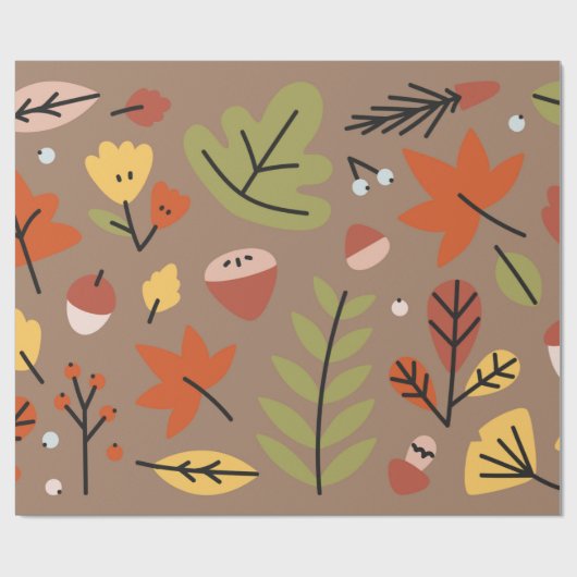 De herfst laat de Herfst van de Thanksgiving Grafi Cadeaupapier (Vlak)