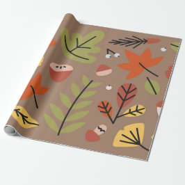 De herfst laat de Herfst van de Thanksgiving Grafi Cadeaupapier