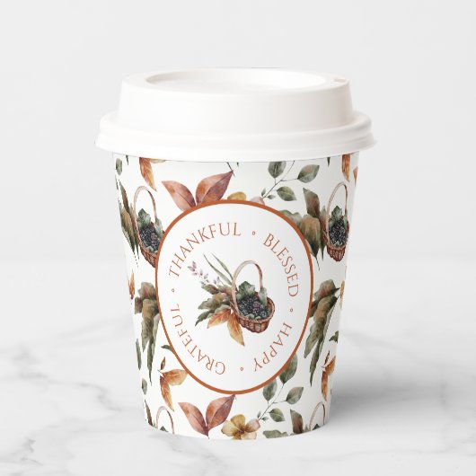 De herfst laat de mandenmakerij vallen papieren bekers (Voorkant)