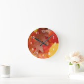 De herfst laat de muur van de Waterverf Klok (Huis)