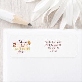 De herfst laat de pompoen alsjeblieft blij met de  etiket