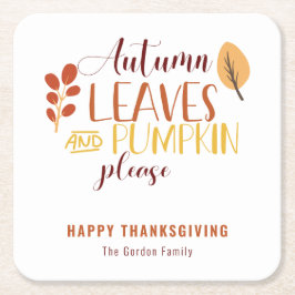 De herfst laat de pompoen alsjeblieft blij met de  kartonnen onderzetters