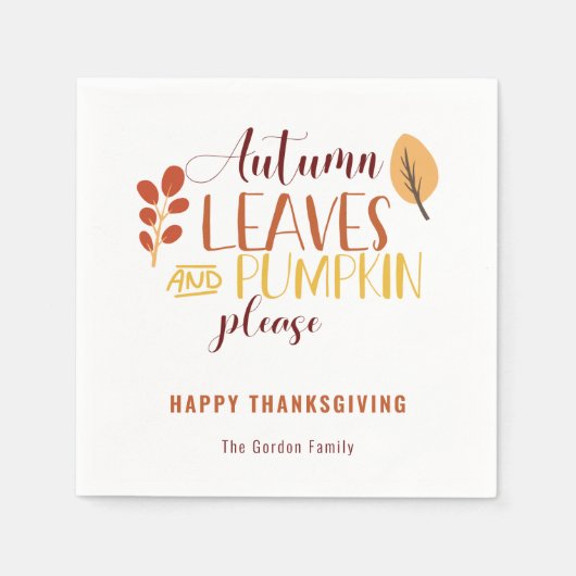 De herfst laat de pompoen alsjeblieft blij met de  servet (Voorkant)