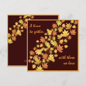 De herfst laat de Thanksgiving Innodiging Kaart (Voorkant / Achterkant)