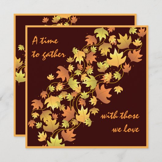 De herfst laat de Thanksgiving Innodiging Kaart (Voorkant / Achterkant)