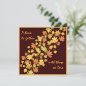 De herfst laat de Thanksgiving Innodiging Kaart (Staand voorkant)