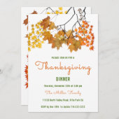 De herfst laat de Thanksgiving Innodiging Kaart (Voorkant / Achterkant)