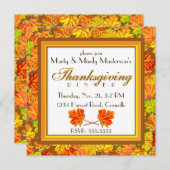 De herfst laat de Thanksgiving van de Binnenpartij Kaart (Voorkant / Achterkant)