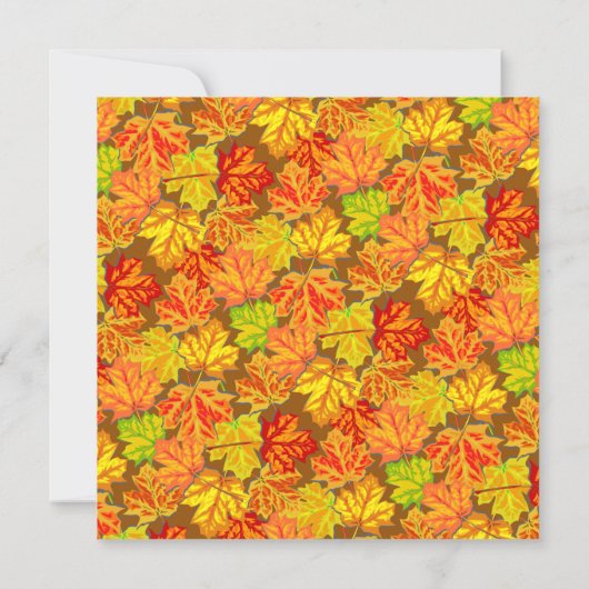 De herfst laat de Thanksgiving van de Binnenpartij Kaart (Achterkant)