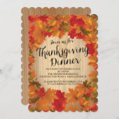 De herfst laat de Thanksgiving van de Binnenpartij Kaart (Voorkant / Achterkant)