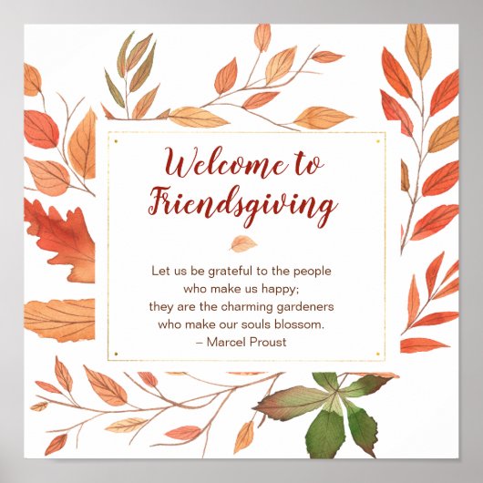 De herfst laat de Thanksgiving van Friendsgiving o Poster (Voorkant)