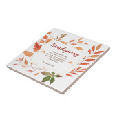 De herfst laat de Thanksgiving van Friendsgiving o Tegeltje (Zijkant)