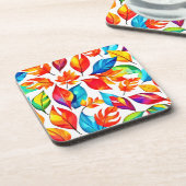 De herfst laat een Abstract patroon achter Bier Onderzetter (Linkerzijde)