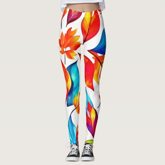 De herfst laat een Abstract patroon achter Leggings (Voorkant)