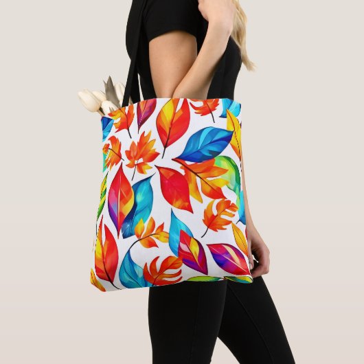 De herfst laat een Abstract patroon achter Tote Bag (Dichtbij)