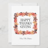 De herfst laat een Happy Thanksgiving-kaart achter Kaart (Voorkant)