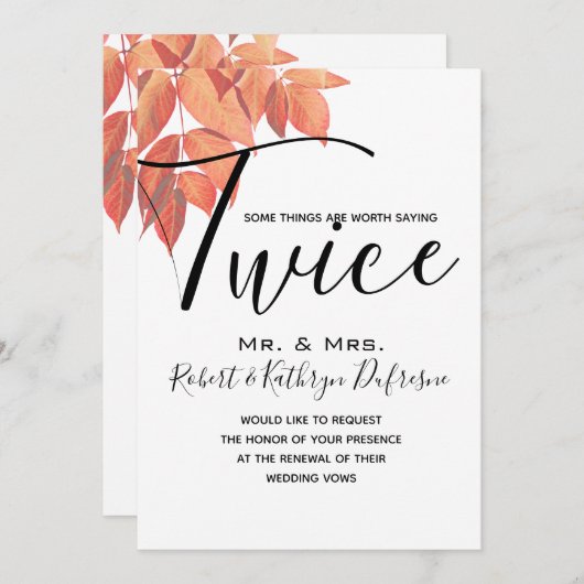 De herfst laat Gezegde het tweemaal stemhernieuwin Kaart (Voorkant / Achterkant)