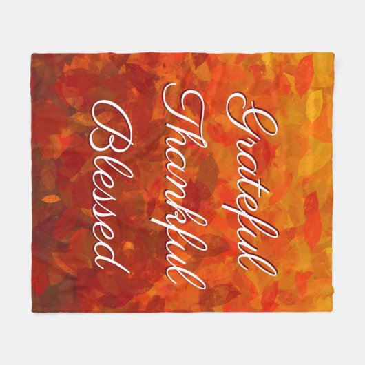 De herfst laat grateful Thankful Blessed over Fleece Deken (Voorkant (Horizontaal))