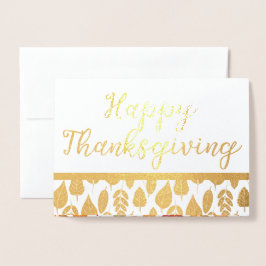 De herfst laat Happy Thanksgiving Folie Kaarten