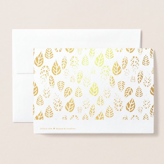 De herfst laat Happy Thanksgiving Folie Kaarten (Met envelop)