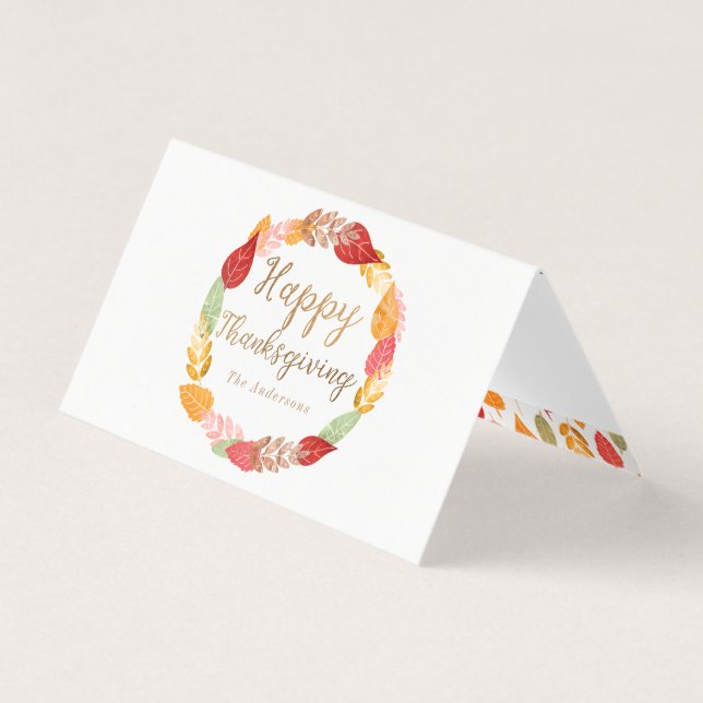 De herfst laat Happy Thanksgiving Kaart (Voorkant)