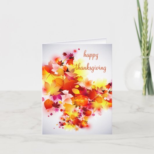 De herfst laat Happy Thanksgiving Notecard over Feestdagen Kaart (Voorkant)