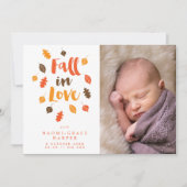 De herfst laat Herfst in liefde Foto's Aankondigin Kaart (Voorkant)