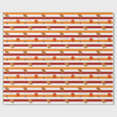 De herfst laat Herfst Striped Personalized Cadeaupapier (Vlak)