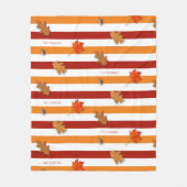 De herfst laat Herfst Striped Personalized Fleece Deken (Voorkant)