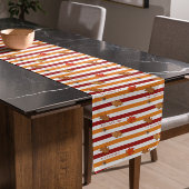 De herfst laat Herfst Striped Personalized Korte Tafelloper