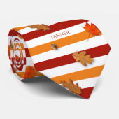 De herfst laat Herfst Striped Personalized Stropdas (Opgerold)